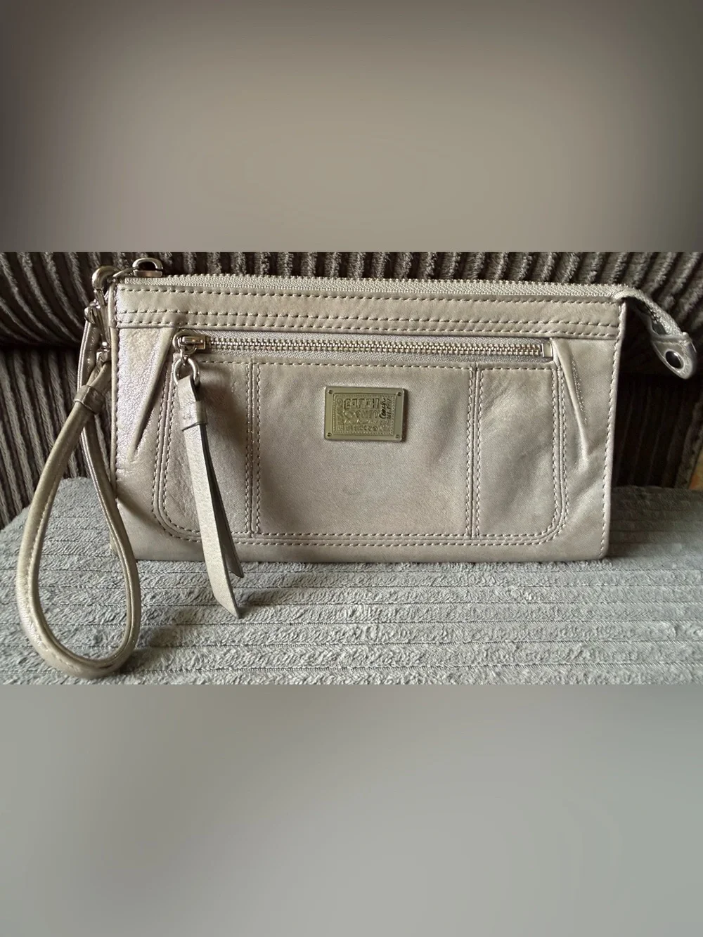 Coach Poppy Metallic Wristlet Clutch